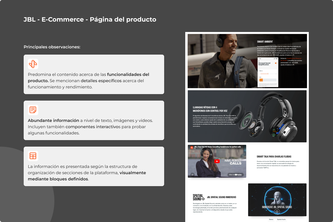 Observaciones página de producto